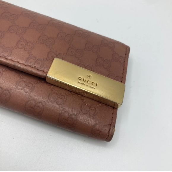 🔹️Gucci 🔹️Key case holder GG Brown Cow Leather micro Guccissi - Picture 9 of 13